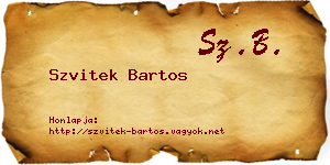 Szvitek Bartos névjegykártya